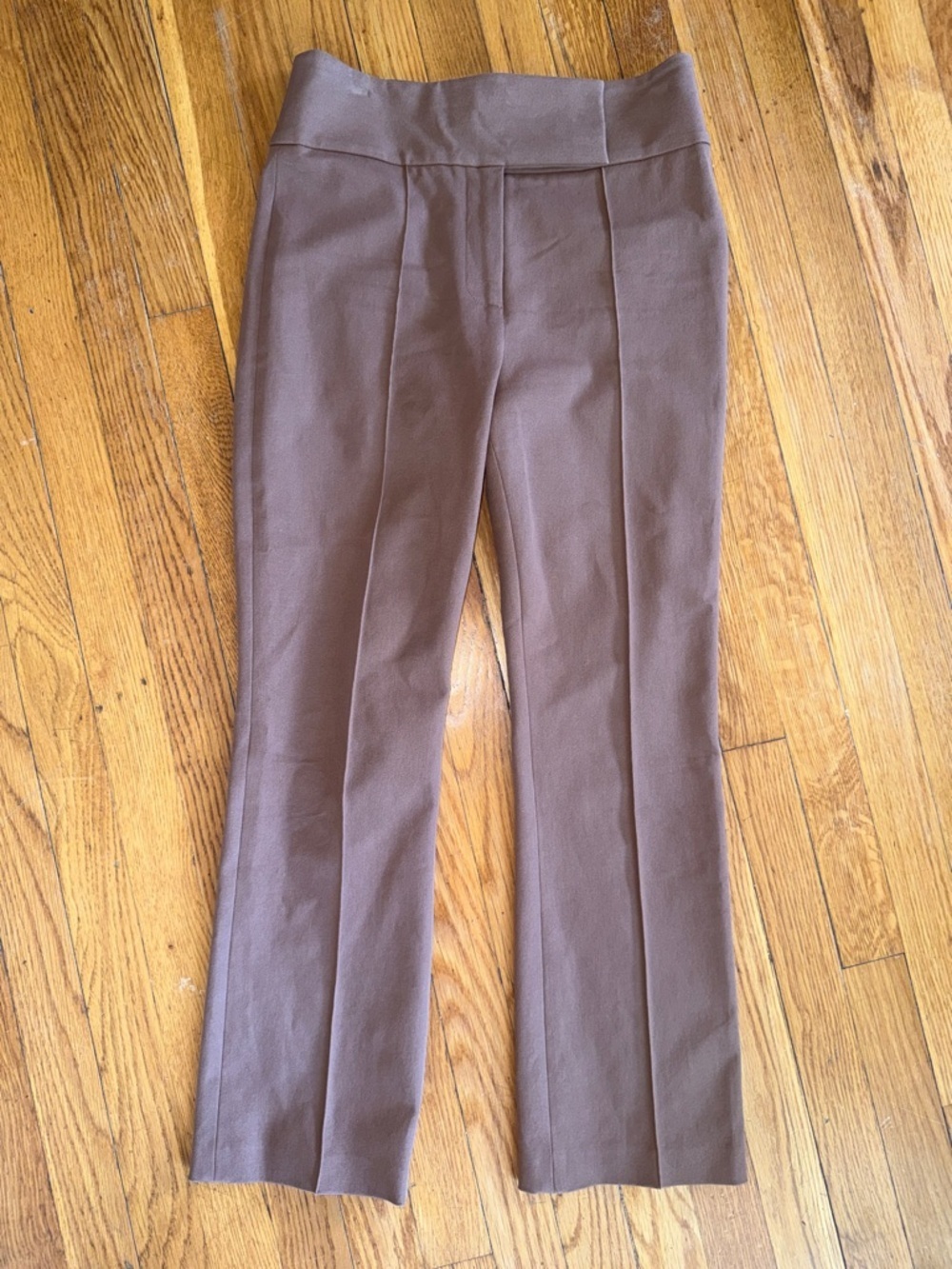 Veronica Beard dell pintuck print light Brown Tailored cropped Trouser 6